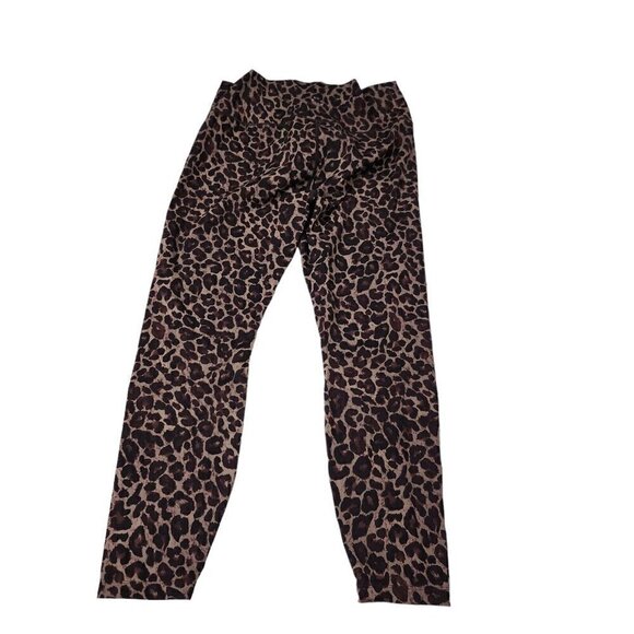 Varley Leggings Womens Large Luna Tort Leopard Print‎ Brown Dry Wick Athleisure - Picture 7 of 10
